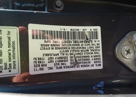 2011 Honda Cr-V Ex-L z USA, uszkodzony, nr VIN 5J6RE4H70BL102427